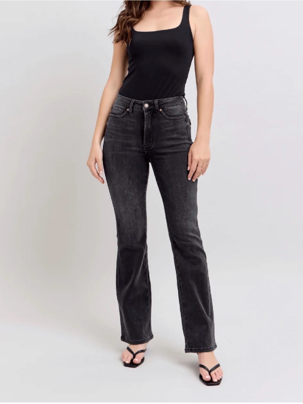 Judy Blue High Waist Tummy Control Black Bootcut Denim Jeans 7/28